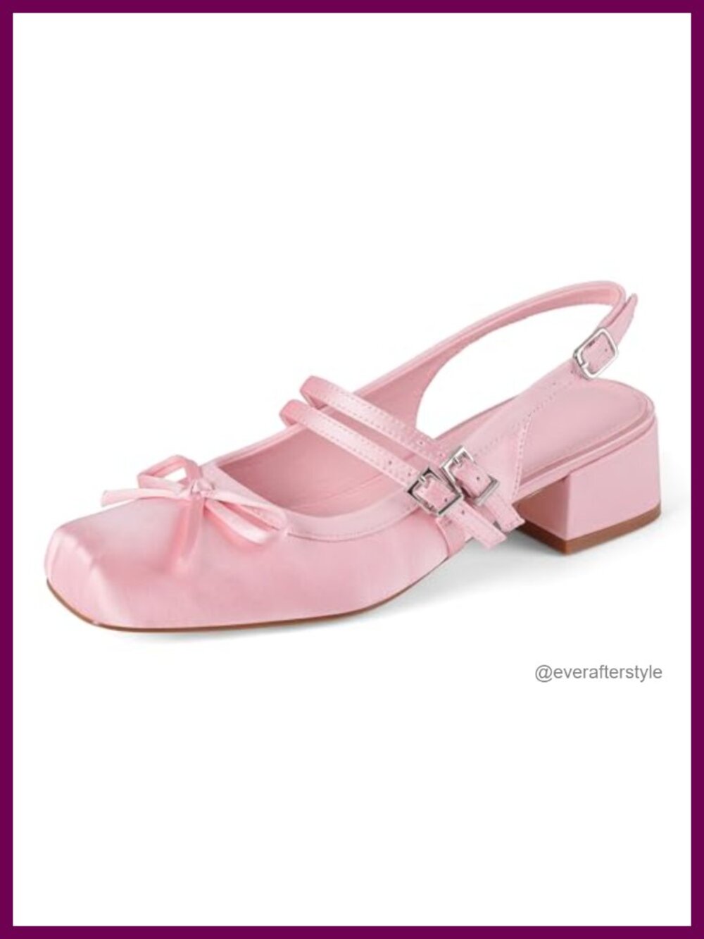 Satin Slingback Ballet Flats Mary Jane Pumps with Bow